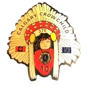 Vintage Calgary Crowchild Lions Club 37E Headdress Lapel Pin